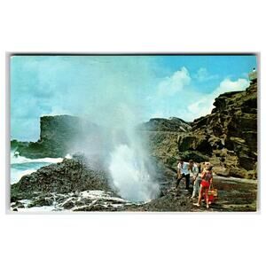 Halona Blowhole Postcard Oahu Hawaii 1973 Chrome Pacific Film Vintage